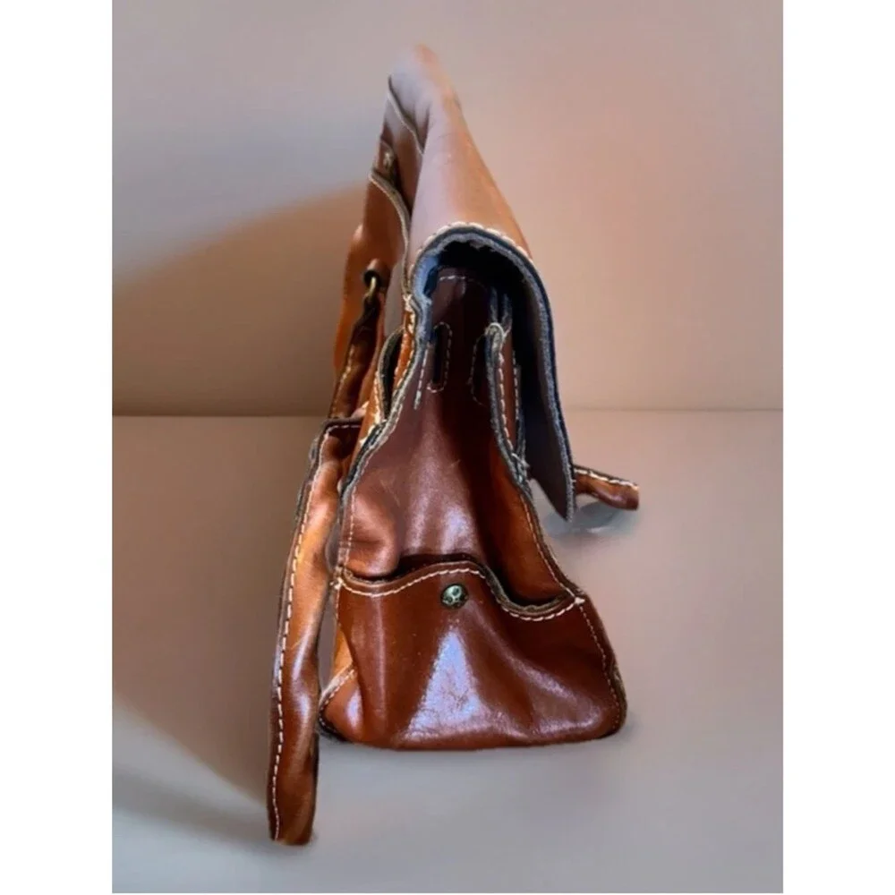 Patricia Nash Vienna Satchel Tan Distressed Vintage Leather Large NWT